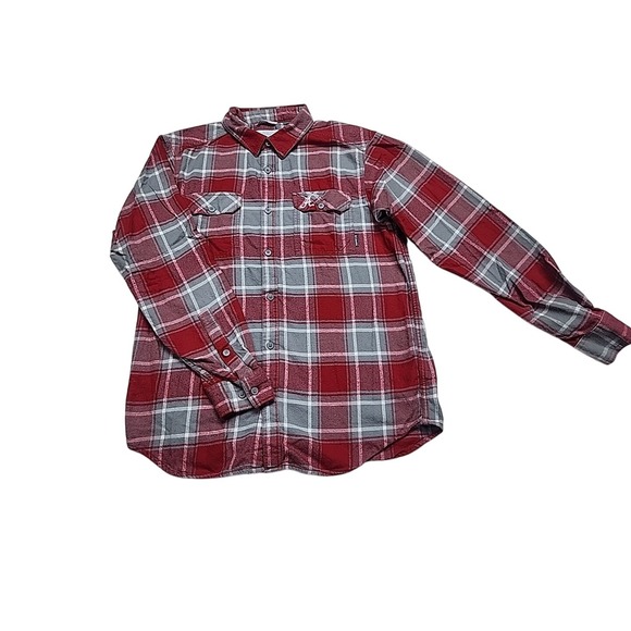 Columbia Alabama Crimson Tide Long Sleeve Button Up Flannel Shirt Men's Medium - Picture 1 of 7